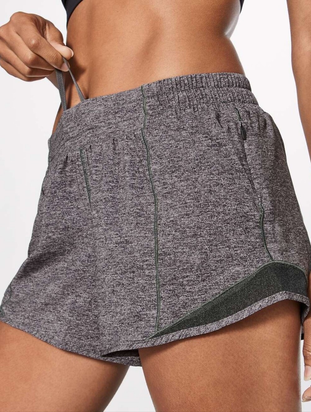Lululemon Hotty Hot Short II Long 4" Heather Lux Multi Black / Heathered Black 6
